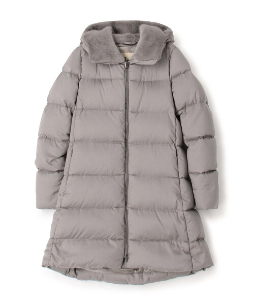 HERNO✧グレー ロングダウンコートダブルジッパー HERNO✧グレー