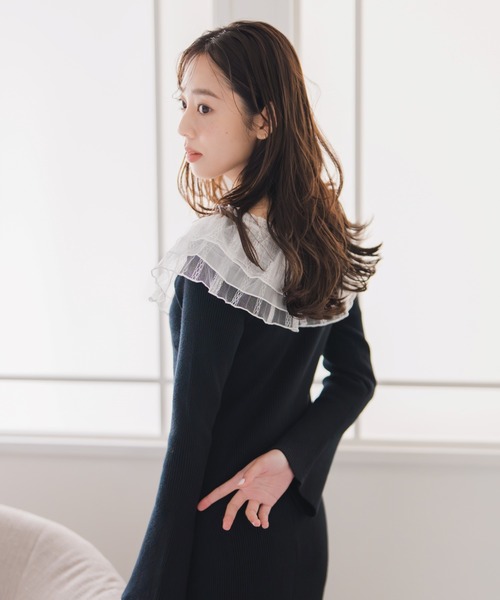 [Masaco Teranishi] チュール付ニットワンピース　新品タグ付き &. NOSTALGIA（ノスタルジア） ワンピース 「ZOZO限定」チュール