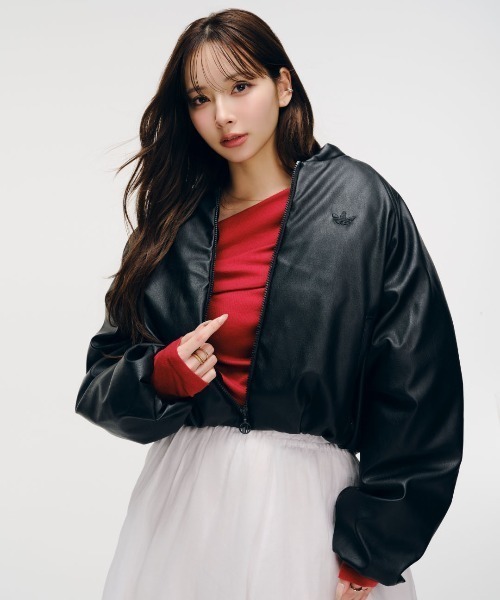 セール】adidas アディダス W PLEATHER BOMBER JKT アウター JX5332