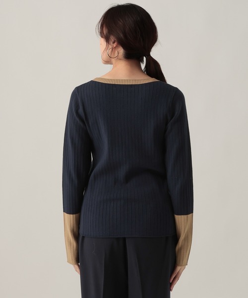 Elura（エルーラ）の「毛玉しらずリブクループルオーバー/618387（ニット/セーター・レディース・ブラック/ダークブラウン/ネイビー/ブラック×ベージュ・FREE）」の19枚目の写真