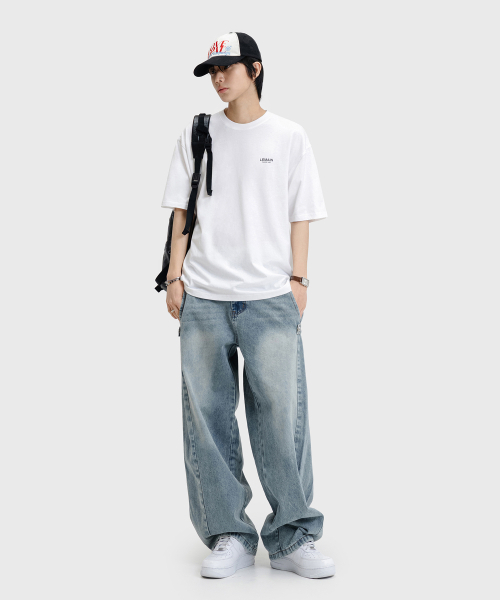 LEMAIN SECOND（リメインセカンド）の「バックポイントスタジオ オーバーサイズ 半袖Tシャツ [ホワイト]（Tシャツ/カットソー・レディース・その他・LARGE/X-LARGE/SMALL/MEDIUM）」の4枚目の写真