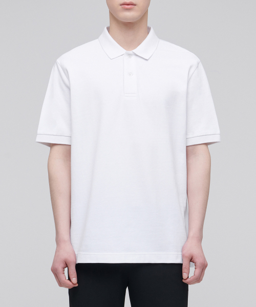 MUSINSA STANDARD（ムシンサスタンダード）の「ベーシックピケポロシャツ[ホワイト]（ポロシャツ・メンズ・その他・MEDIUM/LARGE/X-LARGE/XX-LARGE/XXX-LARGE/SMALL）」の2枚目の写真