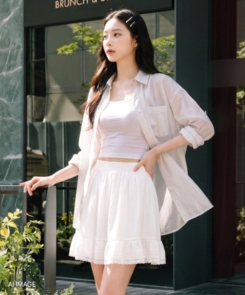 ZEROSTREET（ゼロストリート）の「[3カラー] ロマンティコシャツ（シャツ/ブラウス・レディース・ホワイト/PINK/ブルー・SMALL/MEDIUM）」の6枚目の写真