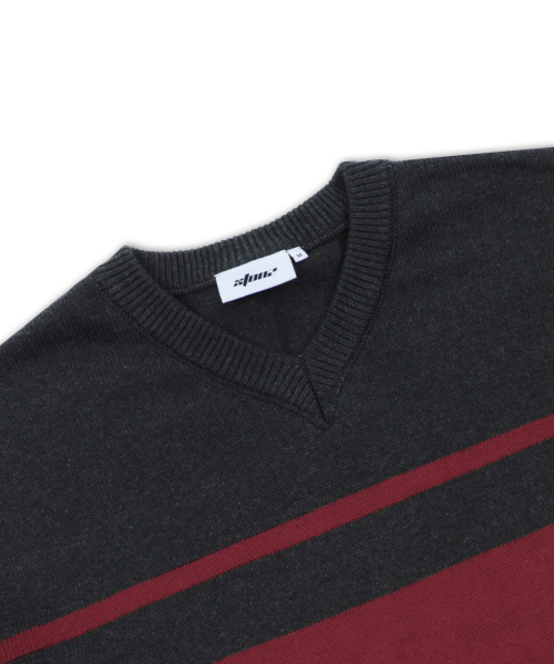 XTONZ(エクストーンズ)の「XTK175 ボーダーVネックプルオーバーニット (RED)(ニット/セーター・レディース・その他・MEDIUM/LARGE)」の7枚目の写真