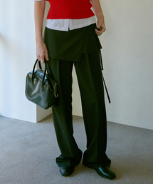 LETTER FROM MOON（レターフロムムーン）の「モーブスカートレイヤードスラックス（ブラック）（スラックス）」