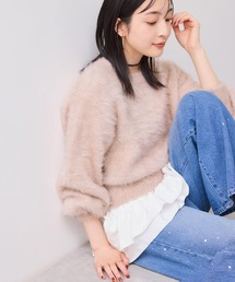 VIS | メタルシャギーネコヤーンニット/静電気防止(ニット/セーター)