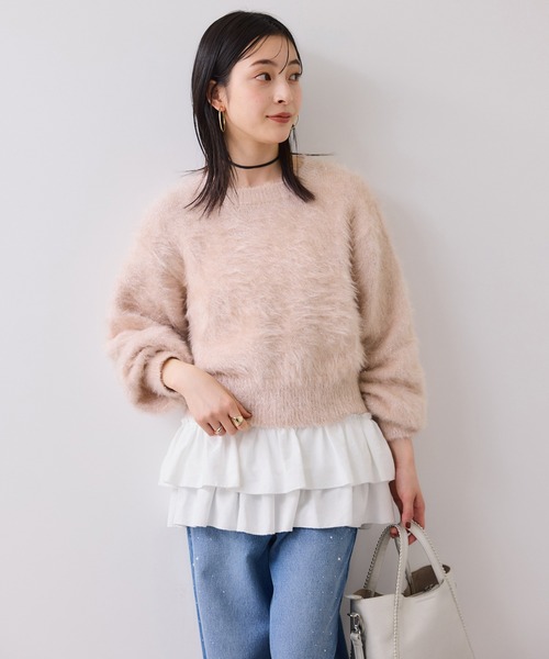 VIS（ビス）の「メタルシャギーネコヤーンニット/静電気防止（ニット/セーター・レディース・ベージュ系その他/ピンク/サックスブルー・FREE）」の22枚目の写真