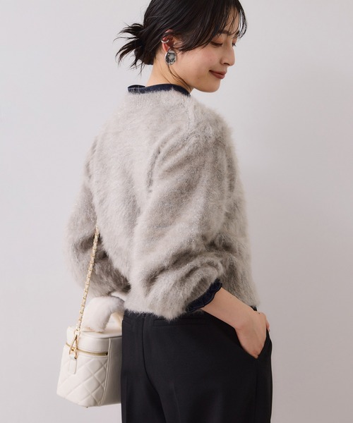 VIS（ビス）の「メタルシャギーネコヤーンニット/静電気防止（ニット/セーター・レディース・ベージュ系その他/ピンク/サックスブルー・FREE）」の4枚目の写真