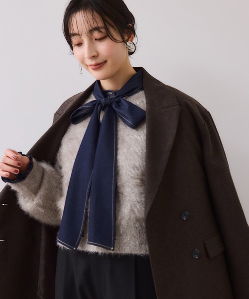 VIS（ビス）の「メタルシャギーネコヤーンニット/静電気防止（ニット/セーター・レディース・ベージュ系その他/ピンク/サックスブルー・FREE）」の6枚目の写真