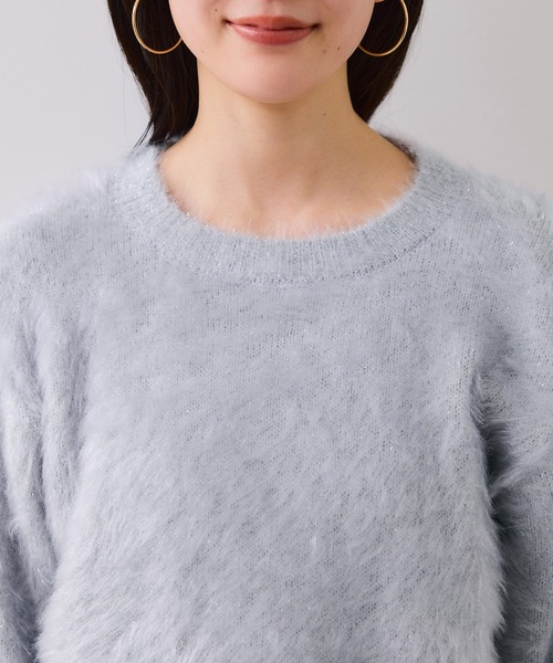 VIS（ビス）の「メタルシャギーネコヤーンニット/静電気防止（ニット/セーター・レディース・ベージュ系その他/ピンク/サックスブルー・FREE）」の12枚目の写真