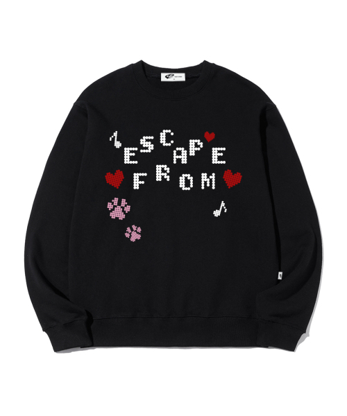 ESCAPEFROM（エスケープフロム）の「ハートビートサークルロゴプリントスウェット [2カラー]（スウェット・レディース・ライトグレー/ブラック・MEDIUM/LARGE/M1/L1/M2/L2）」の4枚目の写真