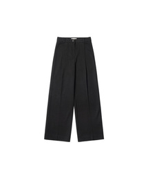 SIPT7106 エッセンシャルツーピンタック裏起毛スラックス_ブラック