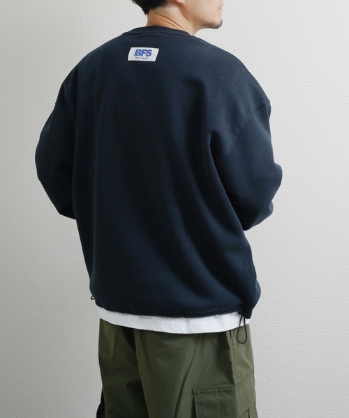 ZIP FIVE（ジップファイブ）の「ドローコード内蔵 裏起毛プレーン バックピスネーム クルースウェット（スウェット・メンズ・ブラック/ネイビー系/グレー/レッド/グリーン・MEDIUM/LARGE/X-LARGE）」の16枚目の写真