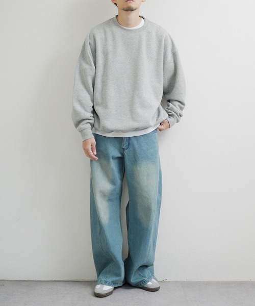 ZIP FIVE（ジップファイブ）の「ドローコード内蔵 裏起毛プレーン バックピスネーム クルースウェット（スウェット・メンズ・ブラック/ネイビー系/グレー/レッド/グリーン・MEDIUM/LARGE/X-LARGE）」の8枚目の写真