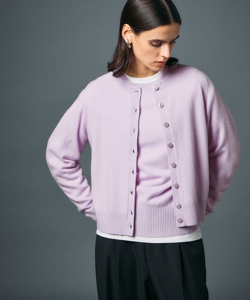 N.O.R.C(ノーク)の「【CASHMERE100%】カシミヤクルーネックニットカーディガン(カーディガン/ボレロ・レディース・チャコール/ベージュ/ブラック/サックスブルー/ライラック・フリー)」の5枚目の写真