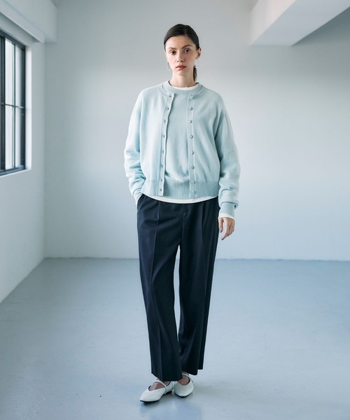 N.O.R.C（ノーク）の「【CASHMERE100%】カシミヤクルーネックニットカーディガン（カーディガン/ボレロ・レディース・チャコール/ベージュ/ブラック/サックスブルー・フリー）」の12枚目の写真