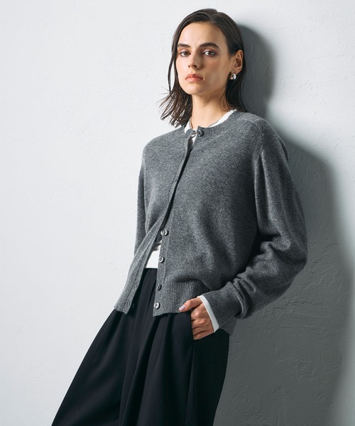 N.O.R.C（ノーク）の「【CASHMERE100%】カシミヤクルーネックニットカーディガン（カーディガン/ボレロ・レディース・チャコール/ベージュ/ブラック/サックスブルー・フリー）」の21枚目の写真