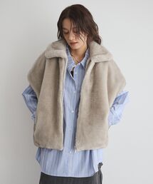 GARAGE OF GOOD CLOTHING | グラデーションファーZIP VEST(その他アウター)