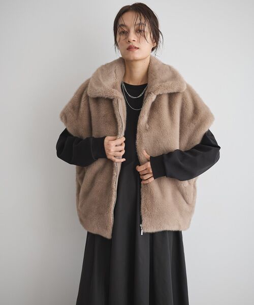 GARAGE OF GOOD CLOTHING(ガレージオブグッドクロージング)の「グラデーションファーZIP VEST(その他アウター・レディース・グレー/キャメル・M)」の12枚目の写真