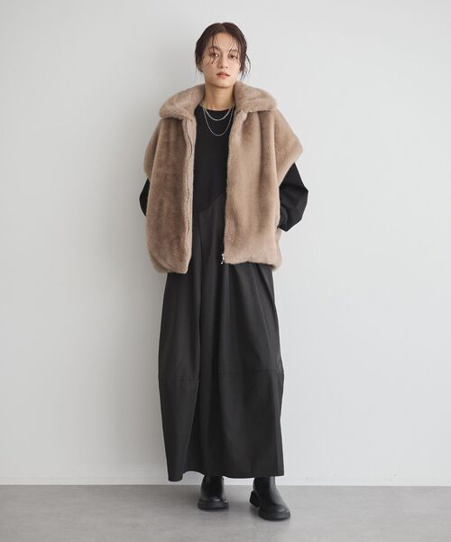 GARAGE OF GOOD CLOTHING(ガレージオブグッドクロージング)の「グラデーションファーZIP VEST(その他アウター・レディース・グレー/キャメル・M)」の16枚目の写真