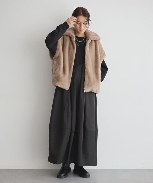 GARAGE OF GOOD CLOTHING(ガレージオブグッドクロージング)の「グラデーションファーZIP VEST(その他アウター・レディース・グレー/キャメル・M)」の17枚目の写真