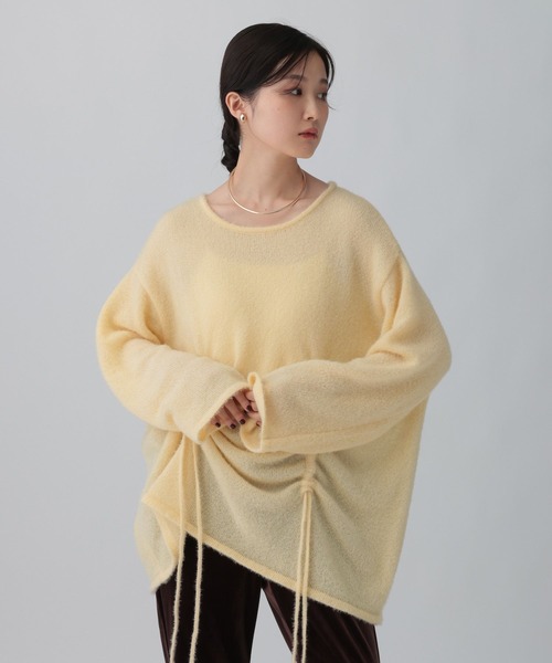 LEPSIM（レプシィム）の「7ゲージフロントシャーリングチュニック　608122（ニット/セーター・レディース・チャコールグレー/ブラウン/イエロー・FREE）」の21枚目の写真