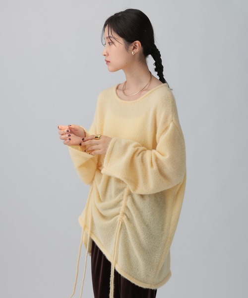 LEPSIM（レプシィム）の「7ゲージフロントシャーリングチュニック　608122（ニット/セーター・レディース・チャコールグレー/ブラウン/イエロー・FREE）」の20枚目の写真