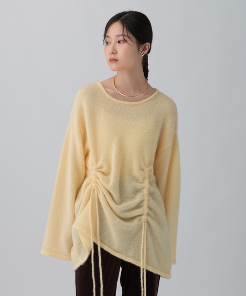 LEPSIM（レプシィム）の「7ゲージフロントシャーリングチュニック　608122（ニット/セーター・レディース・チャコールグレー/ブラウン/イエロー・FREE）」の19枚目の写真
