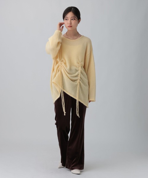 LEPSIM（レプシィム）の「7ゲージフロントシャーリングチュニック　608122（ニット/セーター・レディース・チャコールグレー/ブラウン/イエロー・FREE）」の18枚目の写真