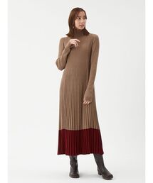 Mila Owen | タートルネックロングリブニットワンピース(ワンピース)