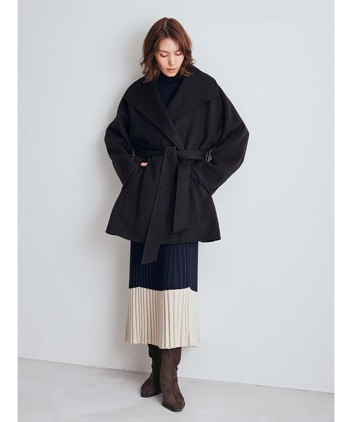 セール】タートルネックロングリブニットワンピース（ワンピース