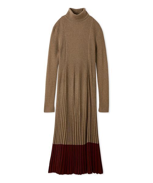 セール】タートルネックロングリブニットワンピース（ワンピース