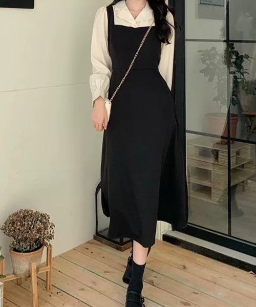 SallyLunn(サリーラン)の「エプロンフレアワンピース(ワンピース・レディース・ブラック・X-LARGE/LARGE/MEDIUM)」の2枚目の写真