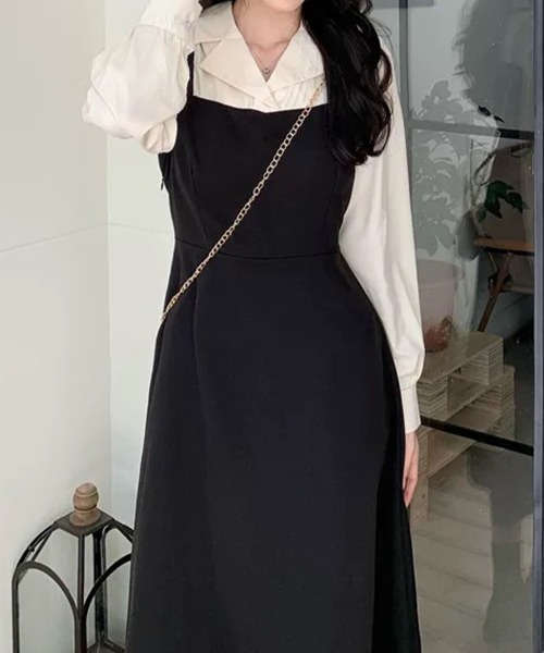 SallyLunn(サリーラン)の「エプロンフレアワンピース(ワンピース・レディース・ブラック・X-LARGE/LARGE/MEDIUM)」の3枚目の写真