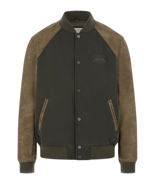 Guess(ゲス)の「HERITAGE Varsity Jacket アウター ブルゾン(ブルゾン・メンズ・カーキ・SMALL/MEDIUM/LARGE/X-LARGE)」の4枚目の写真