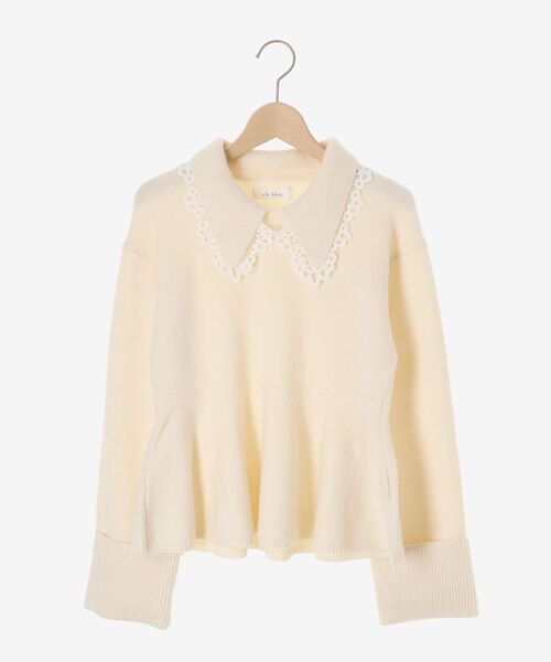 セール】レースカラーペプラムニット（ニット/セーター）｜cle blatt