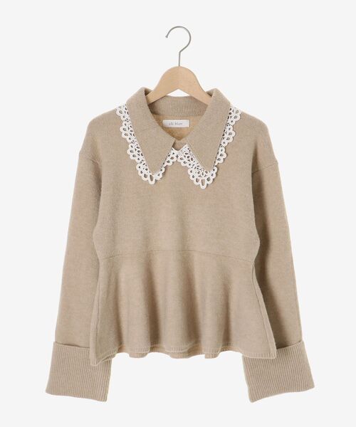 セール】レースカラーペプラムニット（ニット/セーター）｜cle blatt