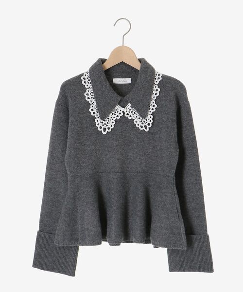 セール】レースカラーペプラムニット（ニット/セーター）｜cle blatt