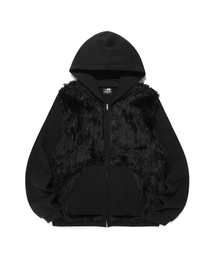 FUR YETI HOODIE ZIP UP_BLACK(NG2FFUM490A)