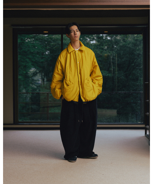 Reversible Quilted Coach Jacket - Yellow（ナイロンジャケット 