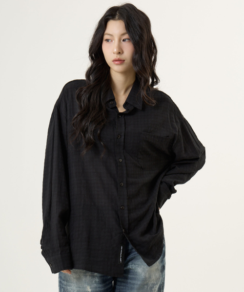 UNKNOWN PLANET(アンノウンプラネット)の「プラネットチェックシャツブラック(シャツ/ブラウス・レディース・その他・MEDIUM/LARGE/SMALL)」の7枚目の写真