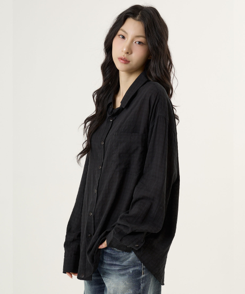 UNKNOWN PLANET(アンノウンプラネット)の「プラネットチェックシャツブラック(シャツ/ブラウス・レディース・その他・MEDIUM/LARGE/SMALL)」の5枚目の写真
