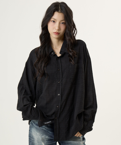 UNKNOWN PLANET(アンノウンプラネット)の「プラネットチェックシャツブラック(シャツ/ブラウス・レディース・その他・MEDIUM/LARGE/SMALL)」の4枚目の写真