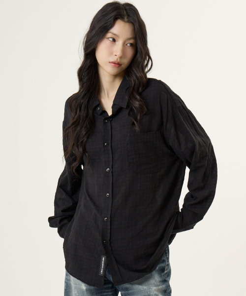 UNKNOWN PLANET(アンノウンプラネット)の「プラネットチェックシャツブラック(シャツ/ブラウス・レディース・その他・MEDIUM/LARGE/SMALL)」の3枚目の写真