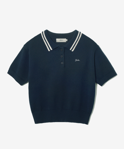 Cotton Polo Crop Knit — поло‑топ из хлопка, неиви