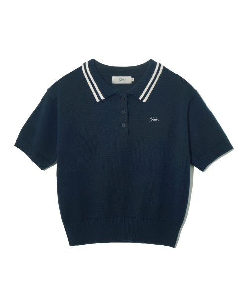 YALE(イェール)の「コットンポロクロップニット_ネイビー(ポロシャツ・レディース・その他・SMALL/MEDIUM)」の2枚目の写真