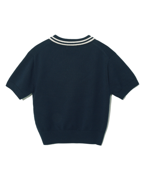 YALE(イェール)の「コットンポロクロップニット_ネイビー(ポロシャツ・レディース・その他・SMALL/MEDIUM)」の3枚目の写真