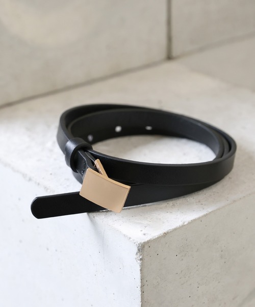 select MOCA(セレクトモカ)の「プレートバックルベルト(ベルト・レディース・ブラック・FREE)」の1枚目の写真