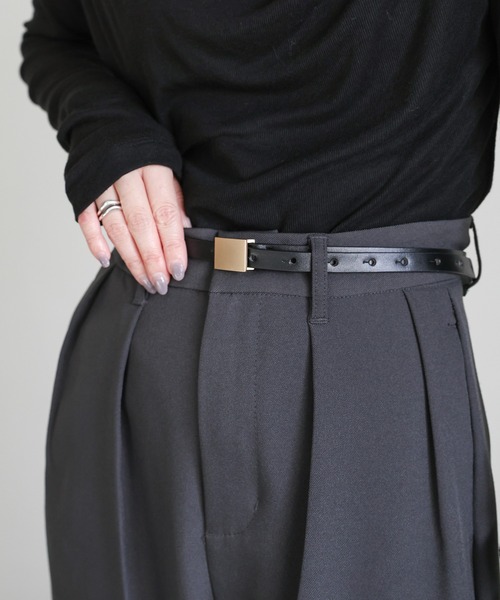 select MOCA(セレクトモカ)の「プレートバックルベルト(ベルト・レディース・ブラック・FREE)」の3枚目の写真