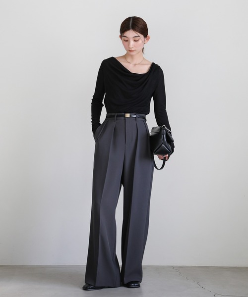 select MOCA(セレクトモカ)の「プレートバックルベルト(ベルト・レディース・ブラック・FREE)」の2枚目の写真